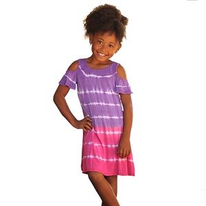 Freckles & Kitty Cold Shoulder SS Tie Dye Dress